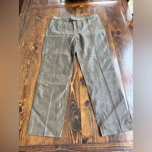 J. Crew Women's Olive Faux Leather Straight Leg Pants